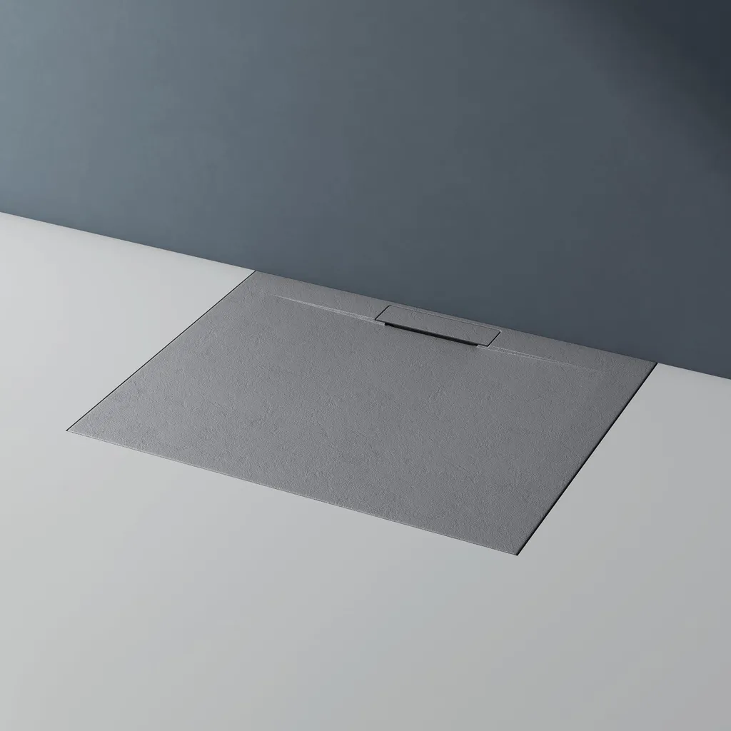 Receveur de douche à carreler 100x80 gris Solid Surface extraplat Lyra