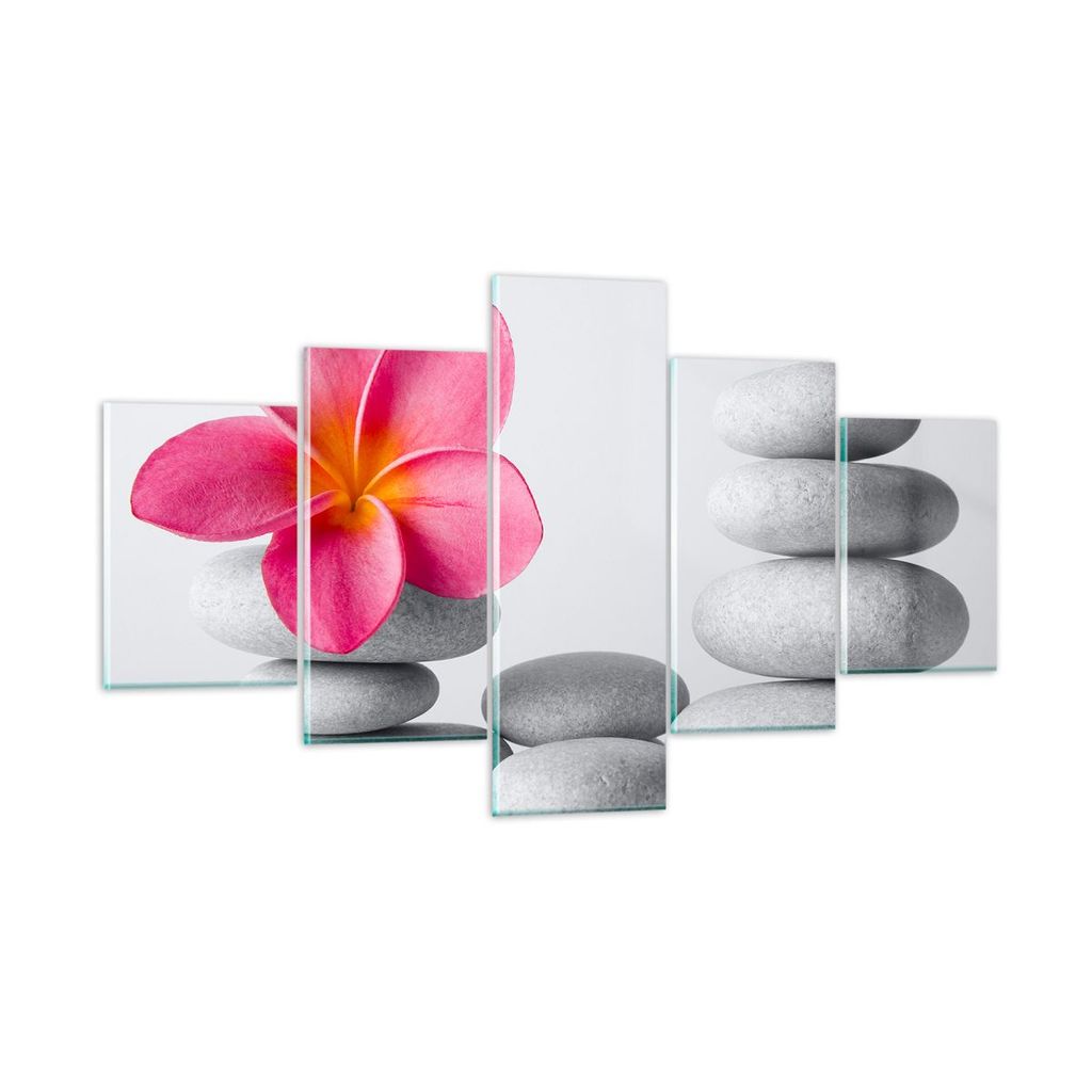 Bilder auf glas - Spa buddhismus ruhig blume - 125x70cm - Glasbilder - Wandbilder - Kunstdruck - zum Aufhängen bereit - Wanddekoration aus Glas - ...