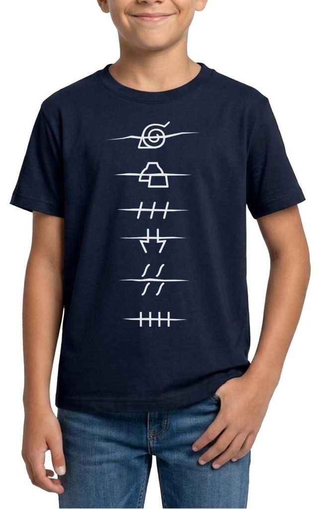 Spreadshirt Naruto Shippuden Anti-Symbole Der Akatsuki Teenager T-Shirt, 152/164 (12-14 Jahre), Navy