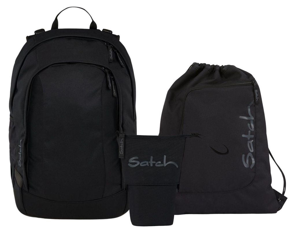 Satch, Schulrucksack-Set AIR Blackjack 3-teilig, ab 4./5. Klasse