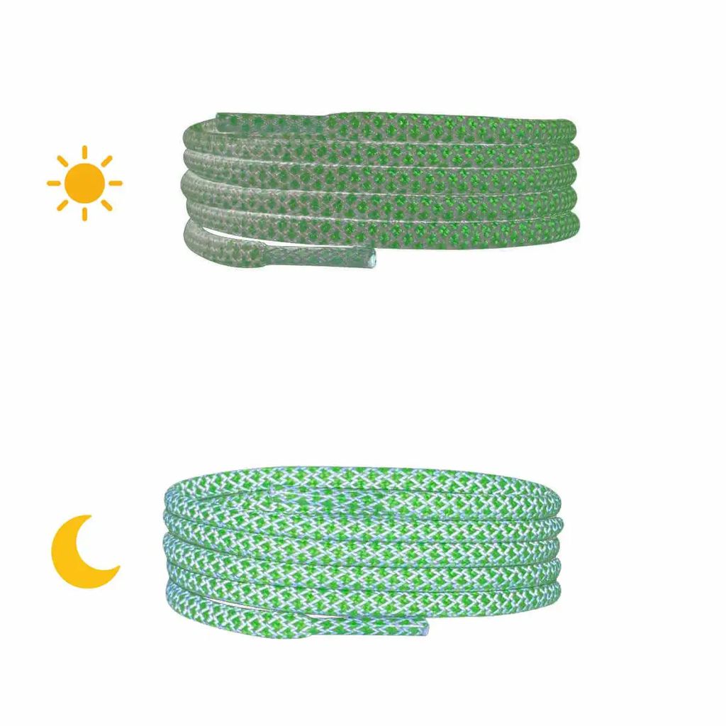 Reflektierende Schnürsenkel - Grün Dunkel - Rund - 80 cm