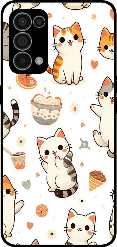 Smartphonica Telefon Fall geeignet für Oppo Reno5 mit Katze drucken - TPU zurück Abdeckung Fall Katze Design