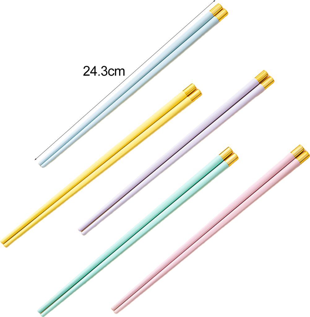 5 Paar Essstäbchen, hochfest, lebensmittelecht, BPA-frei, rutschfestes Design, wiederverwendbare Essstäbchen, Geschirr, Küchenwerkzeuge