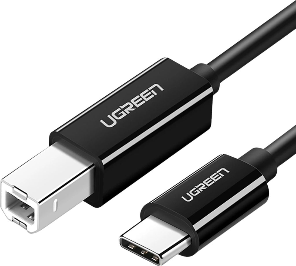 Ugreen US370 USB-C zu USB-B Druckerkabel, 1m, Schwarz Produktbild 