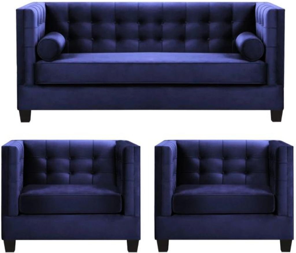 Schlafsofa Sessel Kreative Möbel Textil Stoff Blau Gruppe Wohnzimmer Modern Sofa