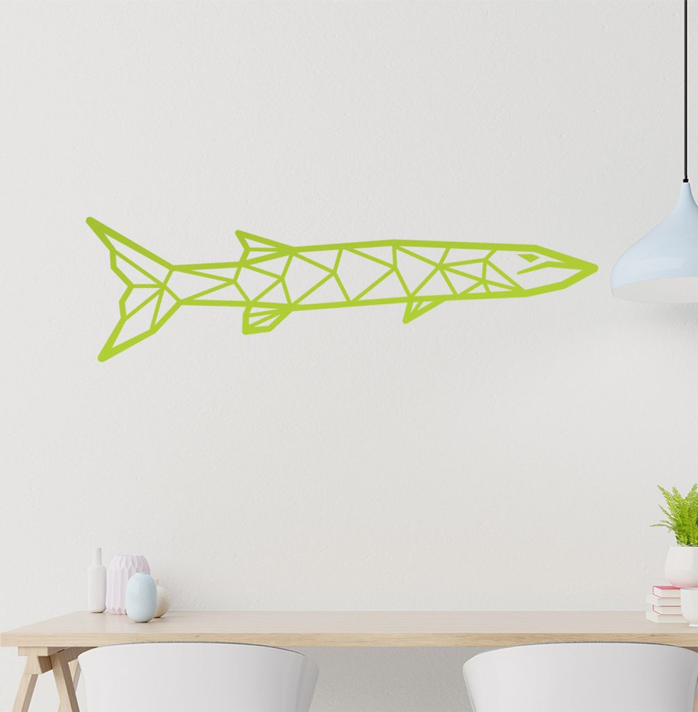 Barakuda Polygon Wandtattoo Wandaufkleber Wall Sticker - Dekoration, Küche, Wohnzimmer, Schlafzimmer, Badezimmer