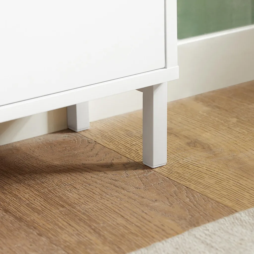 Commode haute à chaussures et étagère fermée gain de place blanche - 6