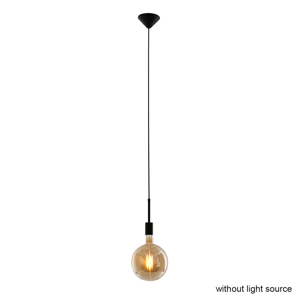 Suspension minimaliste noire métal Mexlite Ø 10cm style industriel E27