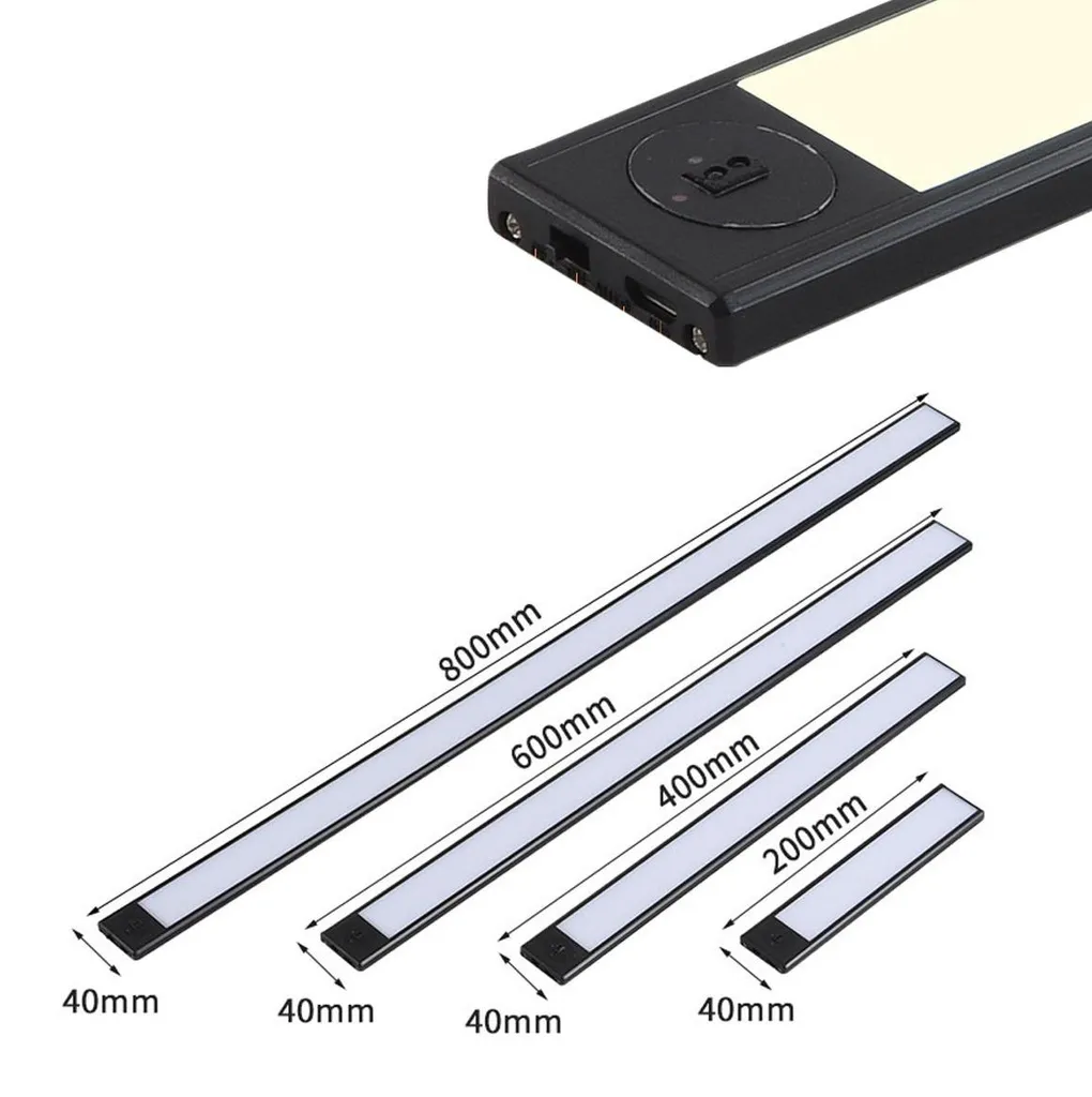 Lampe sous meuble LED rechargeable USB 80 cm avec capteur mains INF noir