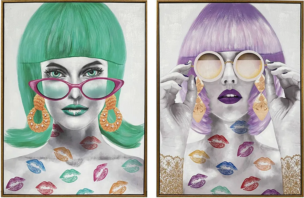 Set de Tableaux Décoratifs Muraux Fashion Girls 60x80 cm DKD Home Decor