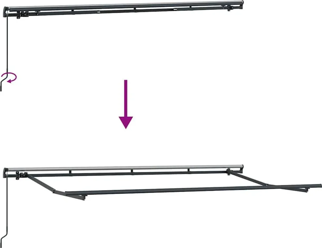 Châssis de store 4x2m anthracite en métal pour remplacer une armature usée - 9