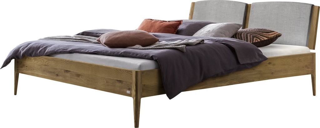 Hasena Lounge Pistoia Bettgestell Massivholz Kopfteil gepolstert