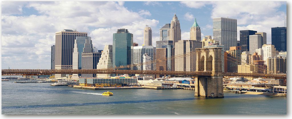 Tulup Leinwandbild - 125x50 cm - Wandkunst - Drucke auf Leinwand - Leinwanddruck - Sehenswürdigkeiten & Architektur - Blau - Manhattan New York