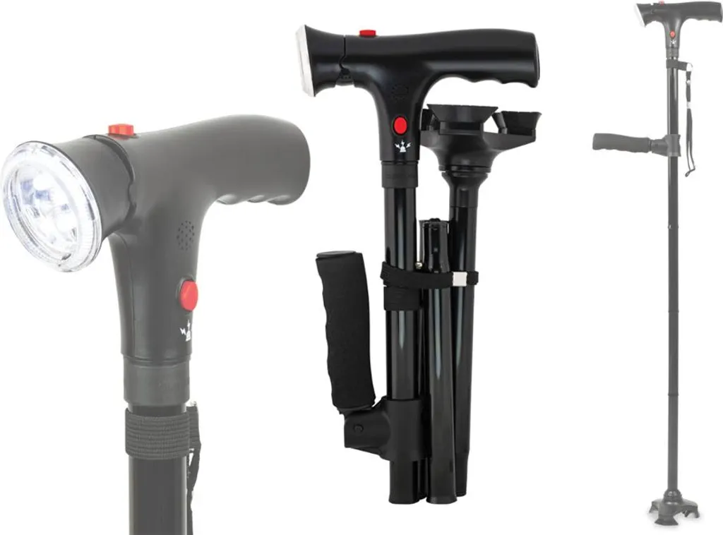 Bâton de randonnée télescopique et pliable en aluminium léger
