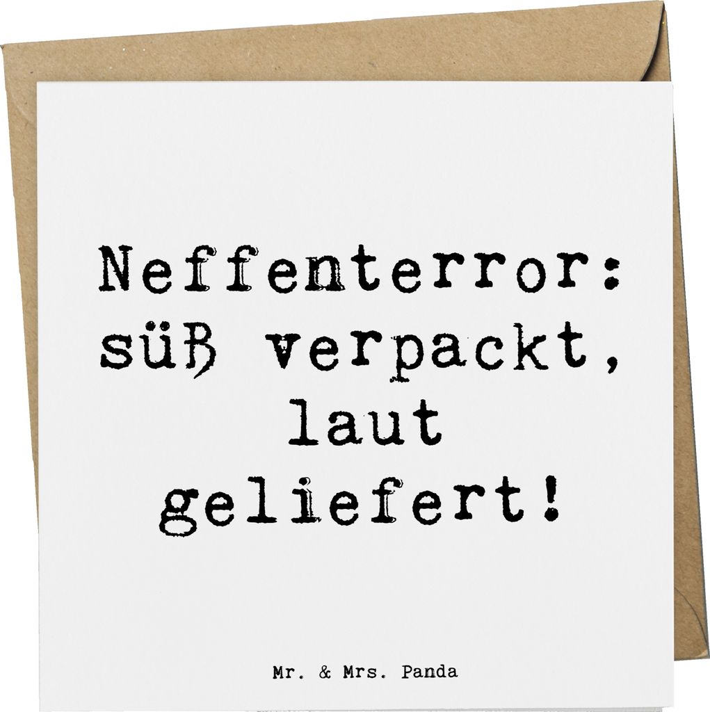 Mr. & Mrs. Panda Grußkarte Spruch Neffe Chaos - Weiß - Geschenk, faltkarte, liebevoll, Energie, Bindung, Klappkarte, doppelkarte, einzigartig, Fr...