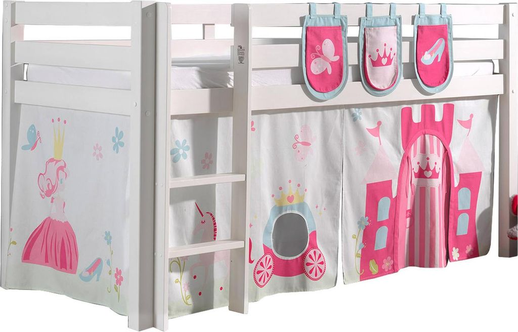 Vipack Spielbett Pino, Liegefläche 90x200 cm mit Textilset Produktbild 