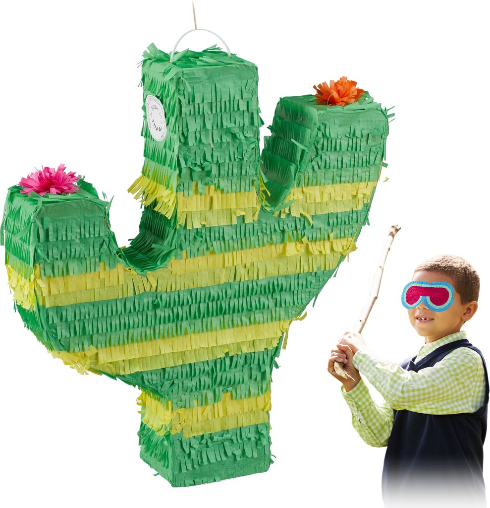 Relaxdays Piñata in de vorm van een cactus, om op te Productafbeelding 