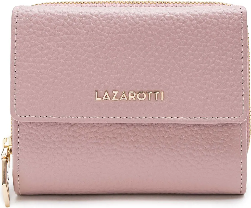 Lazarotti Bologna Portafoglio Pelle con Protezione RFID Rosa 8 Carte