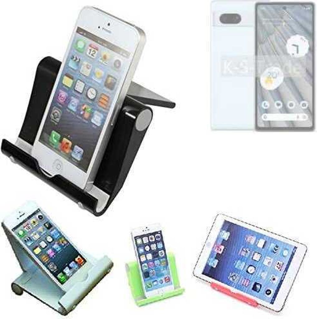 K-S-Trade Handy-Ständer kompatibel mit Google Pixel 7a faltbarer Tischständer Smartphone Tablet Halterung Reise