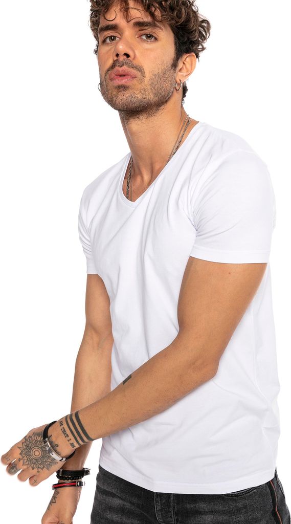 Red Bridge Herren T-Shirt V-Neck Ausschnittgröße - Mittel Weiß XL