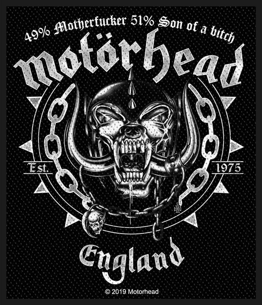 Motörhead Ball & Chain Aufnäher zum Aufnähen 100 x 100 mm