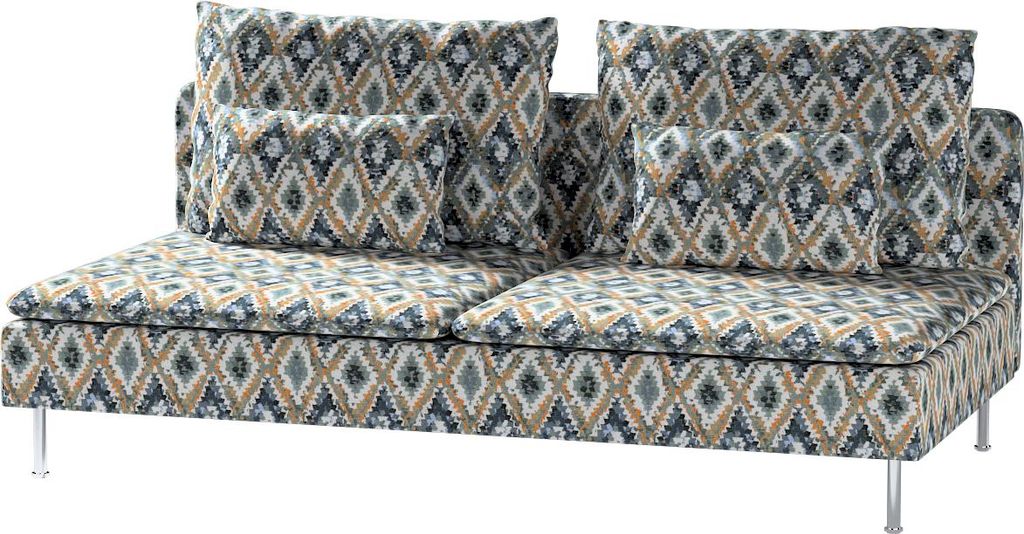 Dekoria Bezug für Söderhamn Sitzelement 3, blau-weiß, Bezug für Sitzelement 3