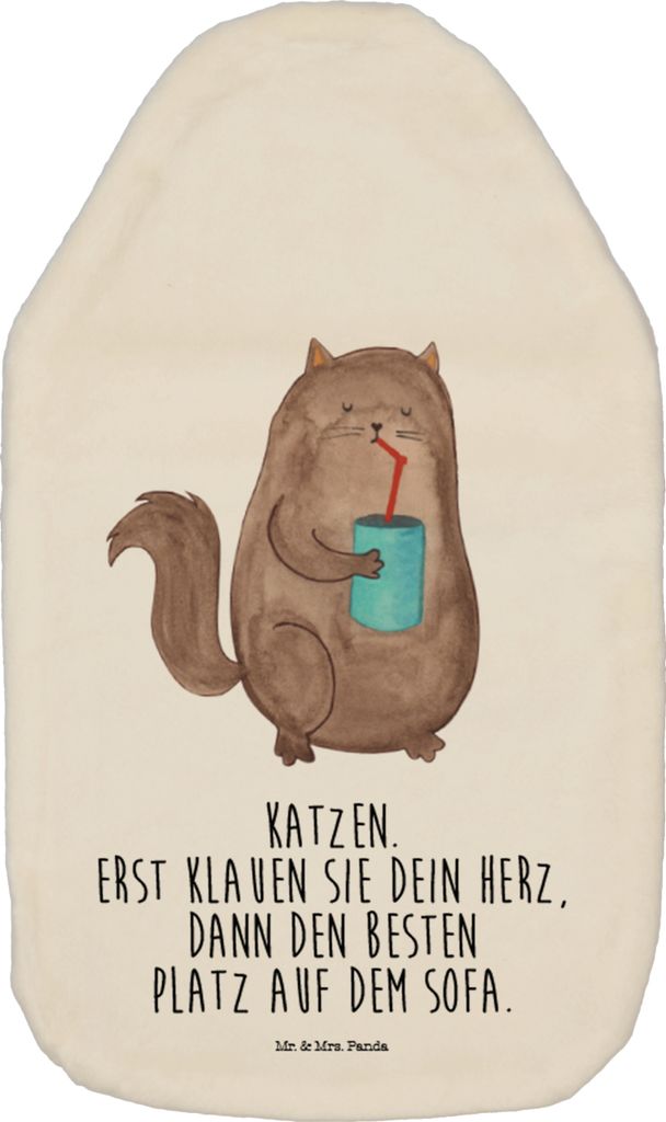 Mr. & Mrs. Panda Wärmflasche Katze Dose - Weiß - Geschenk, wärmebeutel, Wärmekissen, mit Bezug, Miau, Cats, Cat, Herz, Wärmflaschen, Bezaubern...