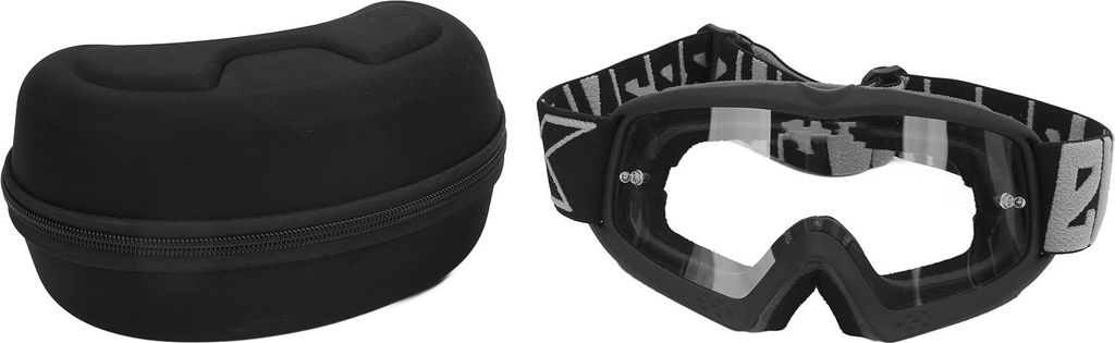 Motorradbrille, transparent, kratzfest, verstellbar, Motocross, für Kinder, Teenager, Erwachsene, Radfahren, Klettern, 8060, schwarzer Rahmen