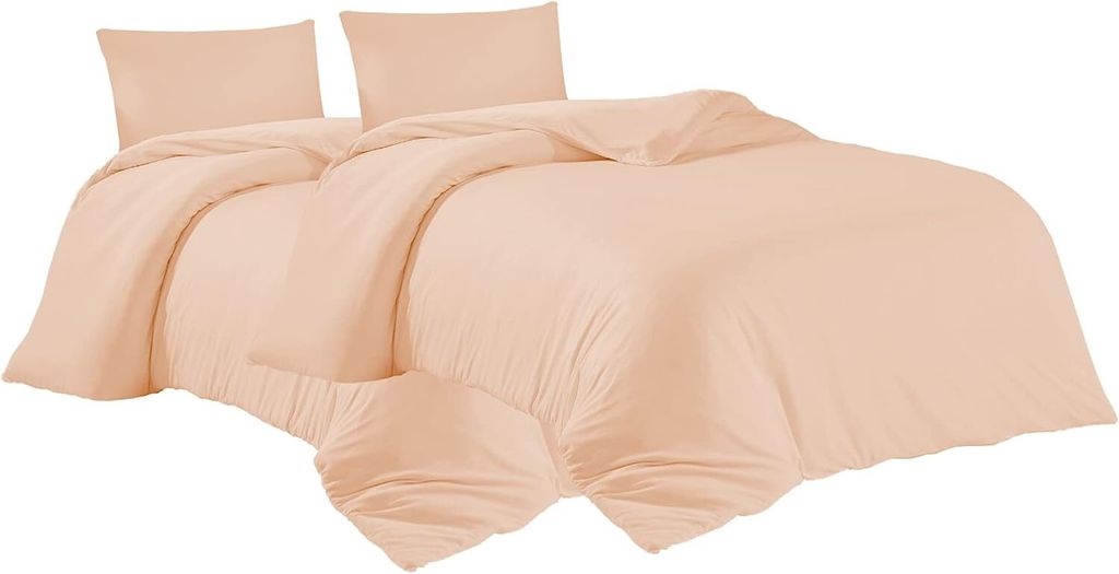 Bettwäsche 2er 135x200 + 2er 40x80 cm Rosa Bettbezug Baumwolle, 4-teilig