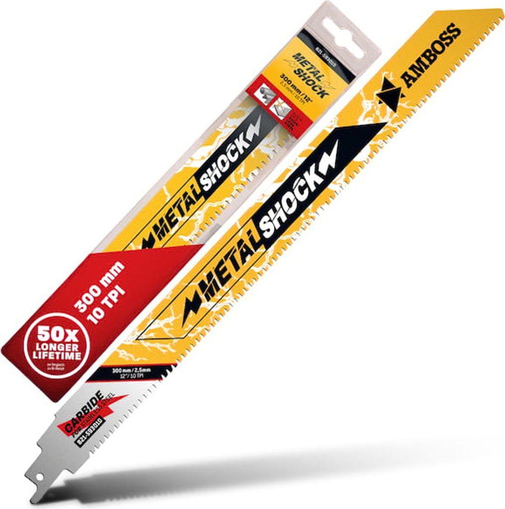 1x Amboss Metal Shock Säbelsägeblatt Länge 300 mm 10 ZpZ
