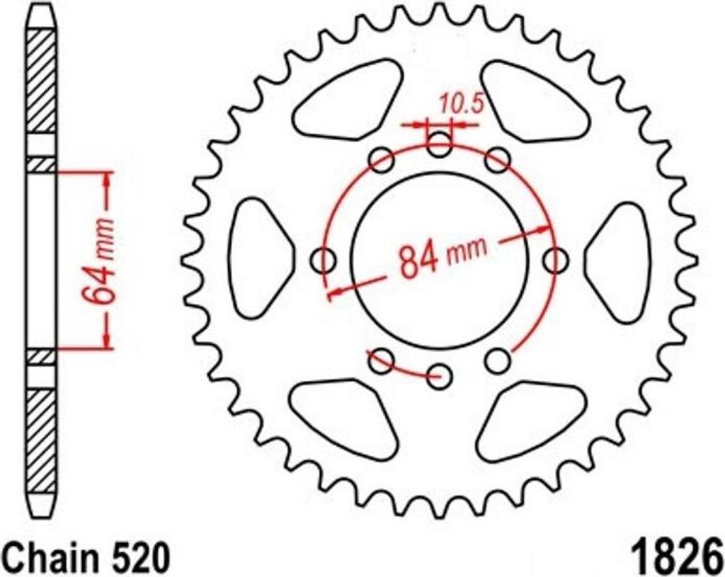 Kettenrad 39Z Teilung 520 für SUZUKI LT 250 R Quadracer 85-98