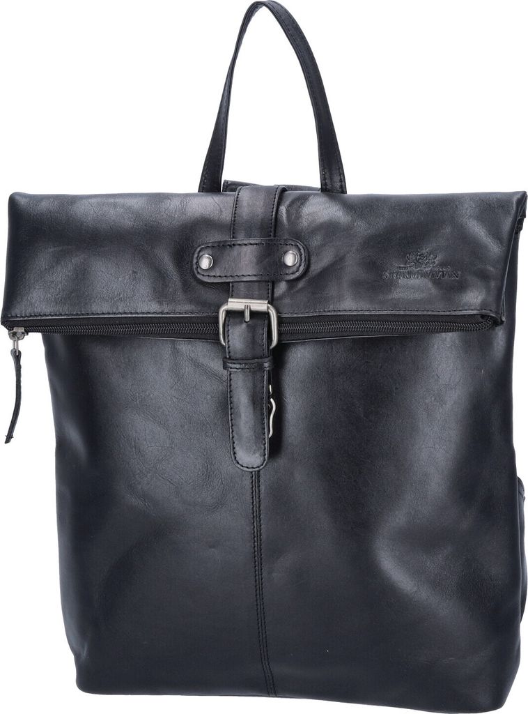 The Skandinavian Brand Damen Leder Rucksack Black : schwarz-00 Farbsortierung: schwarz-00