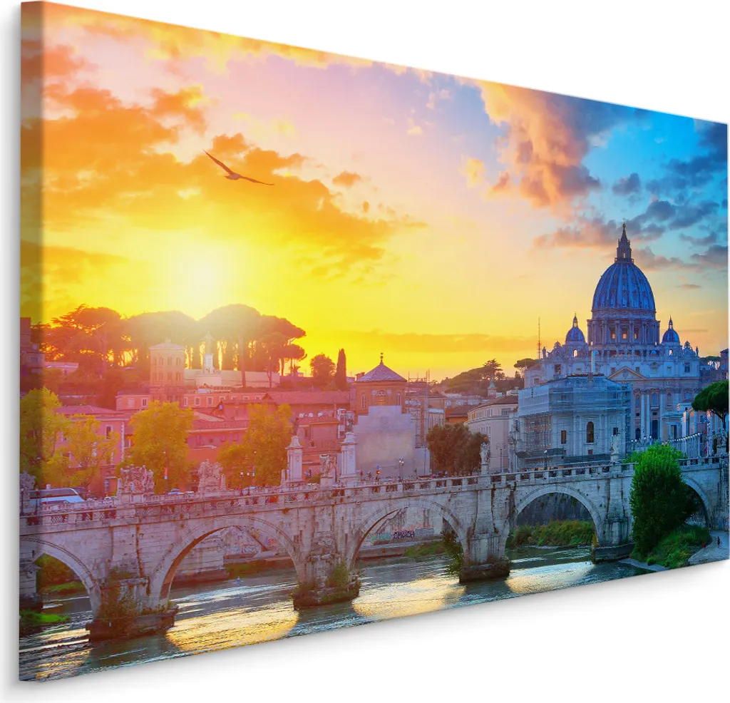 Quadro su Tela Roma Cielo Sera 120x80 cm XXL - Arredo Casa Emozioni