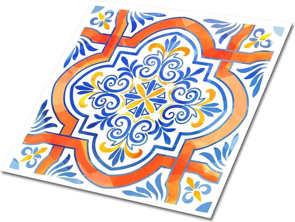Selbstklebende Platten 30x30 cm Wandpaneele 9 Stück im Set Wanddeko - Azulejos-Stilgrafik