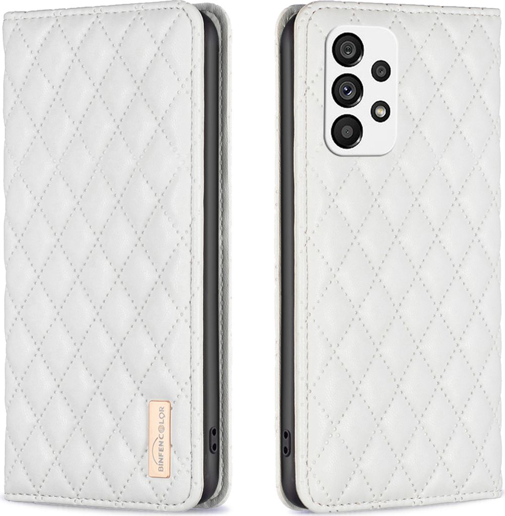 Galaxy A73 5G Hülle, Elegant Bookstyle Flip Leder Kartenfächer Schutzhülle mit Ständer für Samsung Galaxy A73 5G Weiß