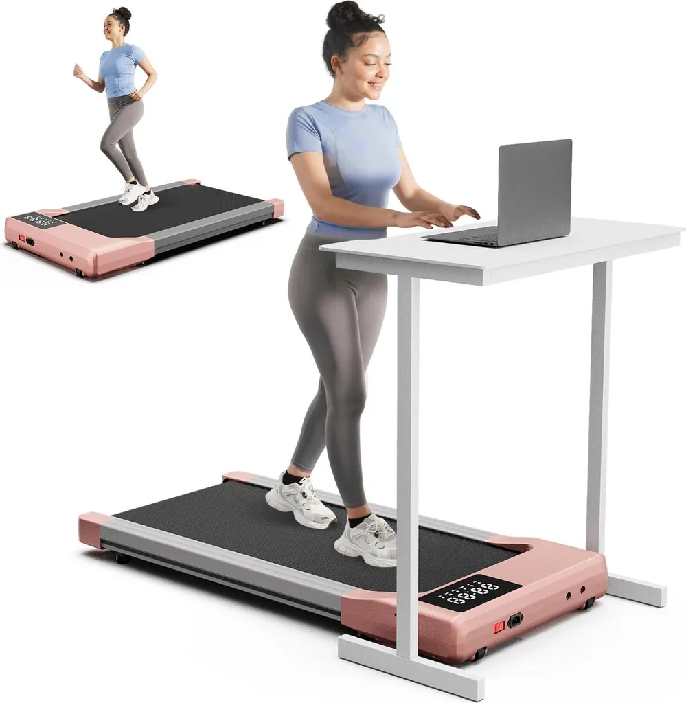 Tapis de Marche Ultra Plat Rose avec Bluetooth et Télécommande Sans Fil - 2