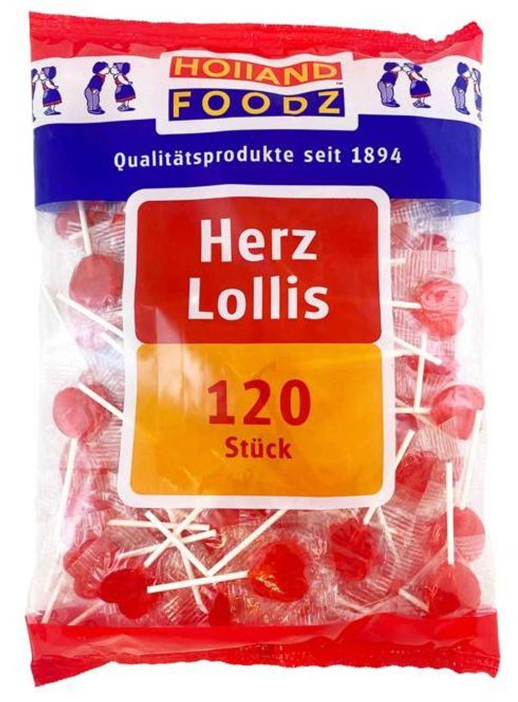 Holland Foodz Herz Lollis 120er Produktbild 