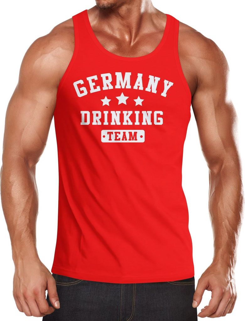 Herren Tanktop Germany Drinking Team Bier Moonworks rot XXL