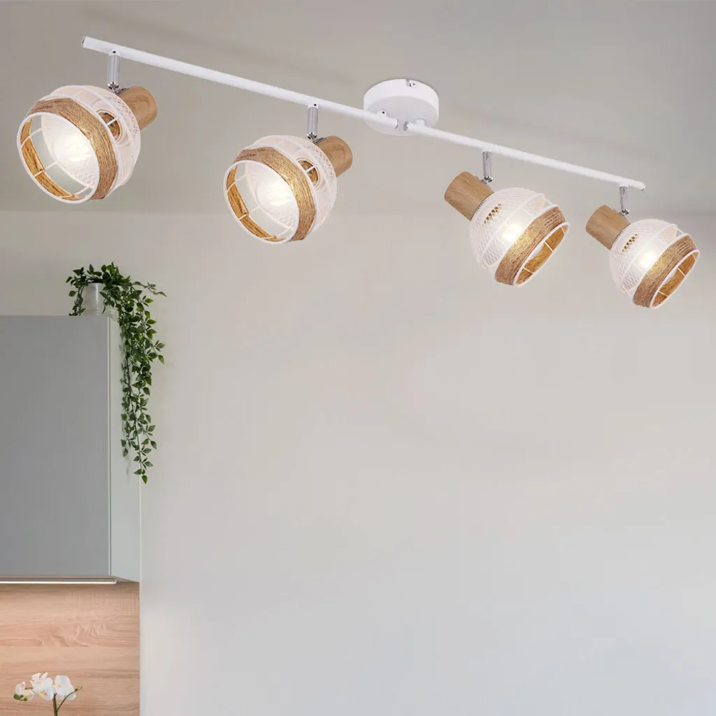 Globo Lighting Projecteur de plafond en métal blanc avec 4 douilles E27