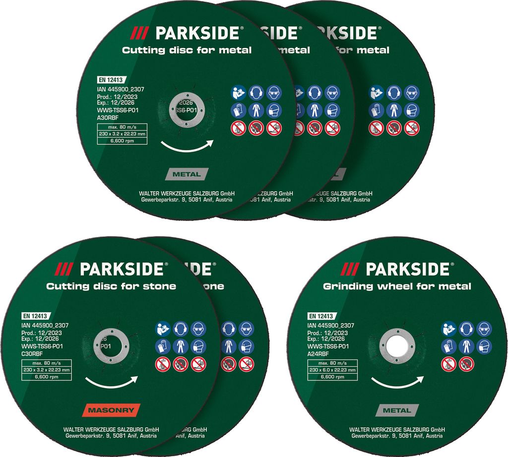 PARKSIDE® Diamant- / Trenn- / Schruppscheiben (Trenn- und Produktbild 