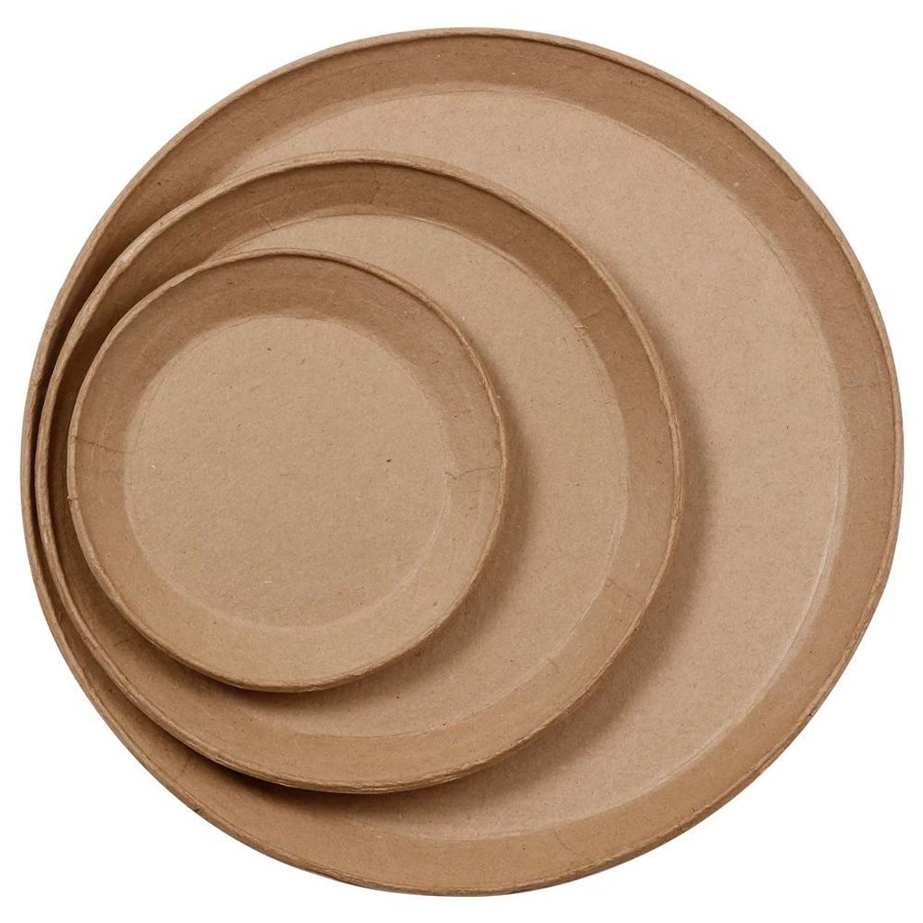 Clairefontaine Décopatch 3er-Set Wandteller Pappmaché aufhängbar 15-30 cm