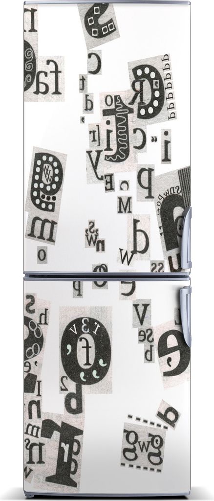Tulup Kühlschrankdekoration - Magnetmatte - 60 cm x 180 cm - Magnet auf dem Kühlschrank - Briefe Aus Zeitung