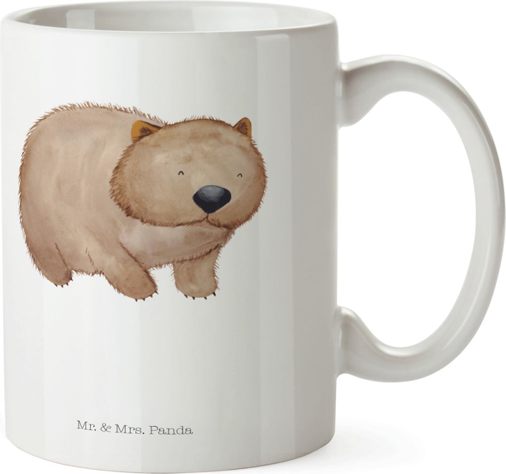 Mr. & Mrs. Panda Pott Wombat - Weiß - Geschenk, Plastikbecher, Australien, Haferl, Kinderbecher, Das Leben Ist schön, Lustige Sprüche, Trinklern...