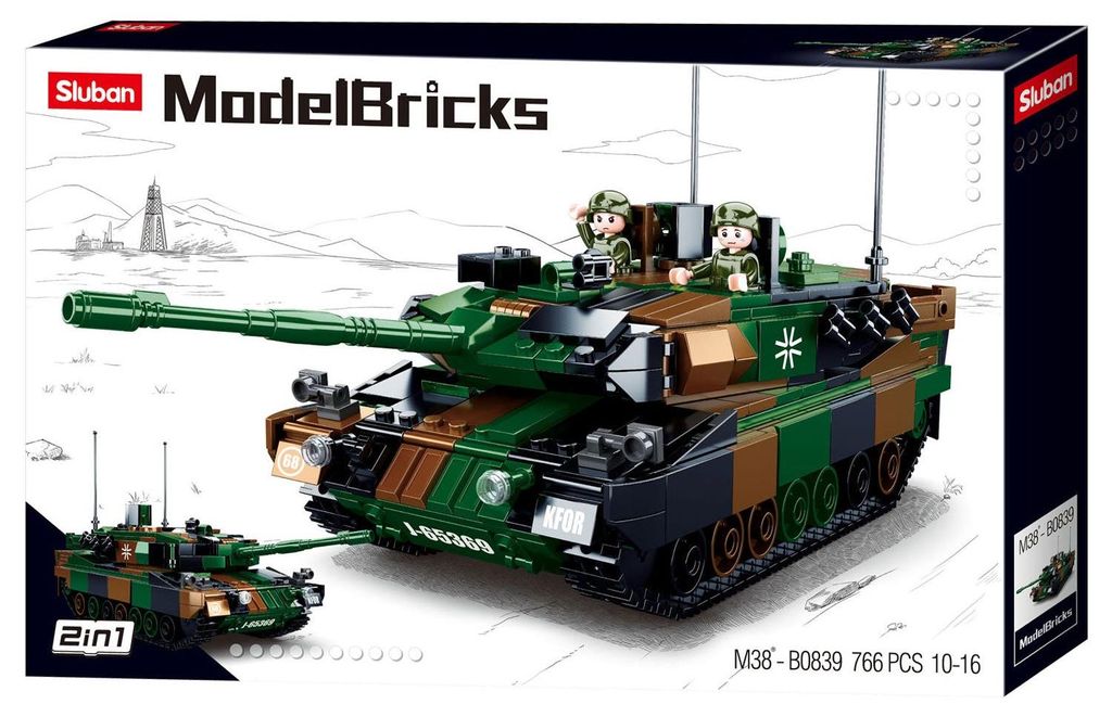 Sluban Bauset - Army Main Battle Tank Europe - 766 Steine - Produktbild 