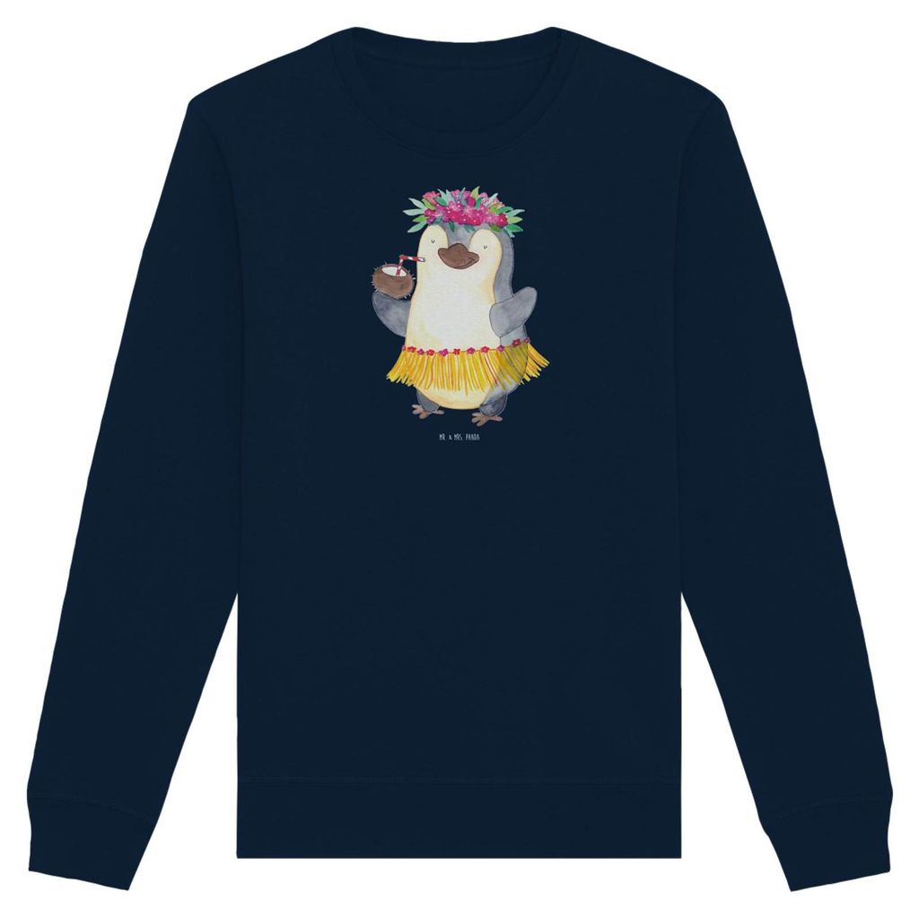 Mr. & Mrs. Panda Bio Baumwoll Pullover Pinguin Kokosnuss Größe S - French Navy - Geschenk, Urlaub, Erholt, Sweater, Hawaii, Sweatshirt, Pulli, Ru...