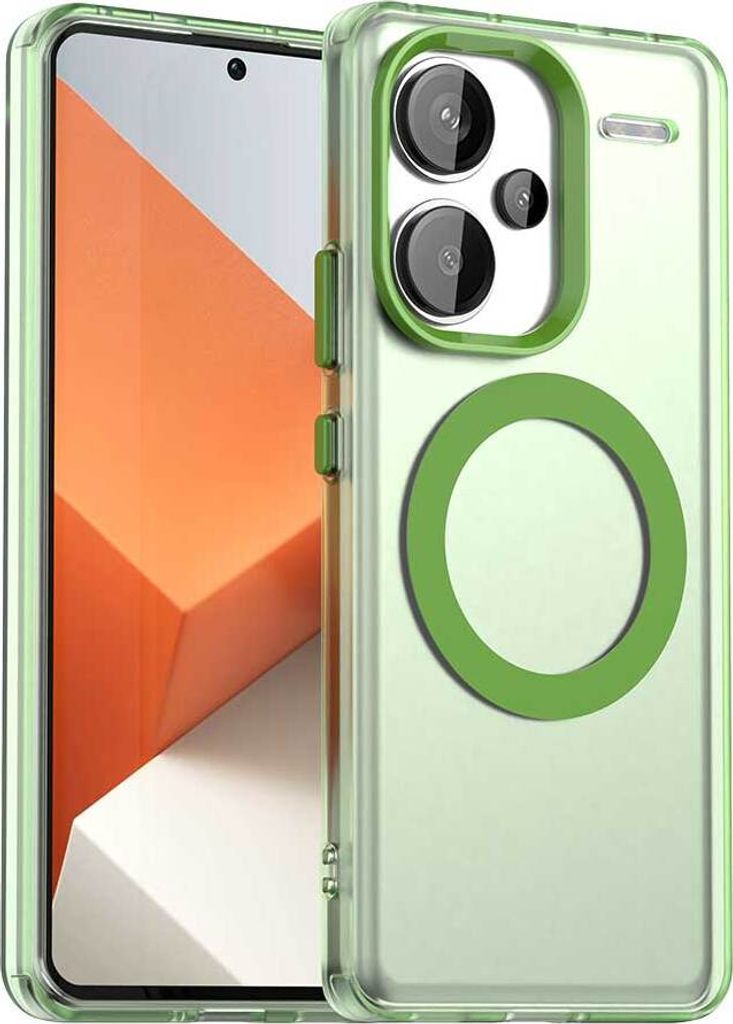 Magnetisch Hülle für Xiaomi Redmi Note 13 Pro+ 5G , Schlank Durchscheinend Matt Stoßfest Handyhülle Grün