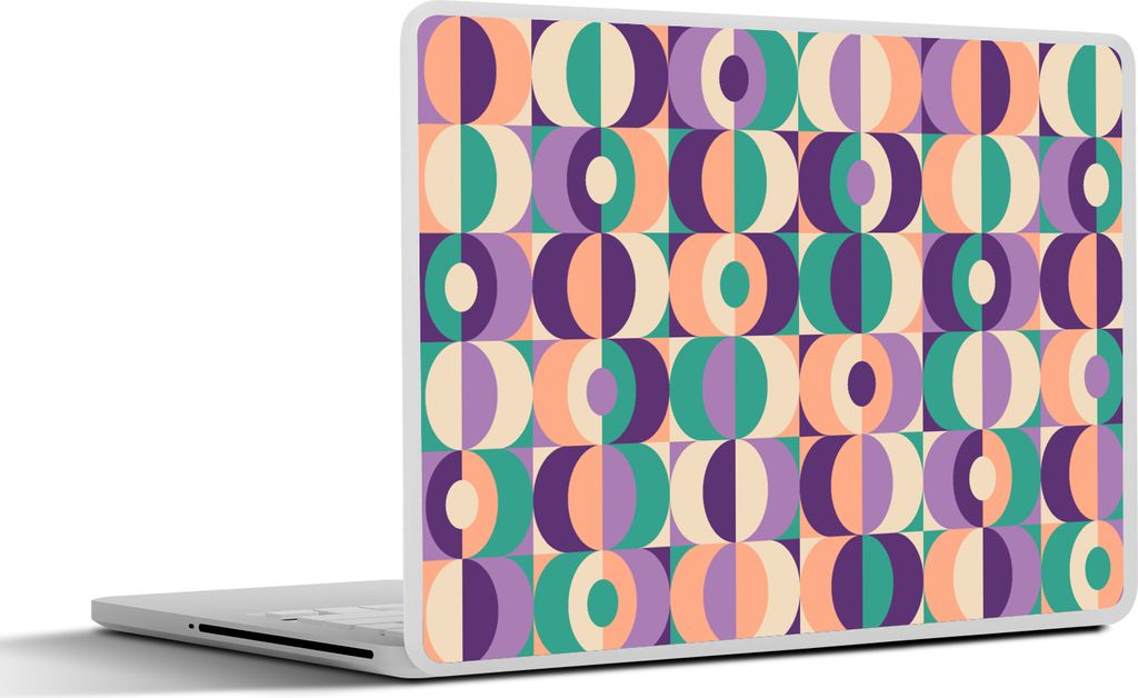 MuchoWow Laptop Aufkleber Sticker Cover Muster - Geometrie - Retro 30x22 cm - Laptop-Sticker