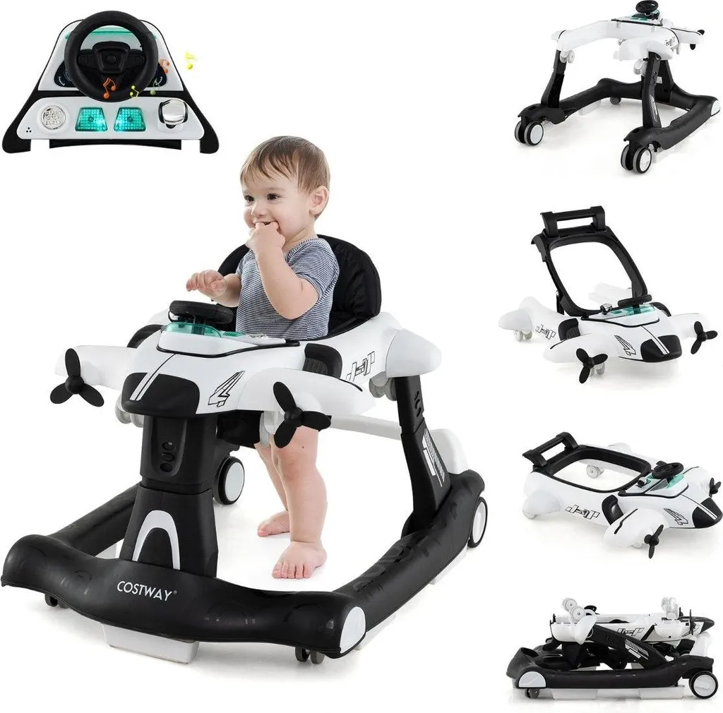 Trotteur réglable 6 en 1 avec plateau repas et musique ludique Modèle M1