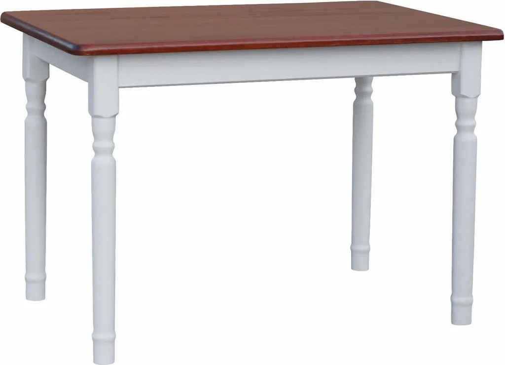 Tavolo Cucina 90x60 Pino Massiccio Bianco Piano Calvados Solido