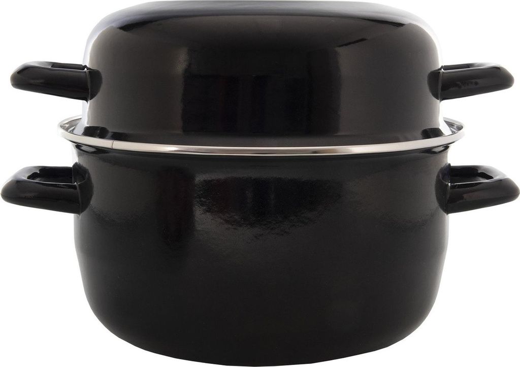 Padella per cozze 24 cm smalto nero (1050264) Immagine del prodotto 